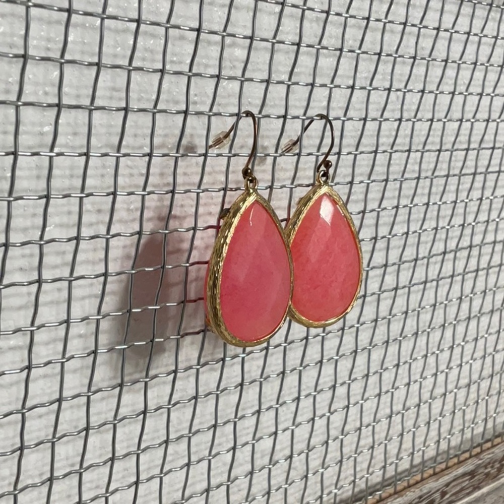 Pink and Gold Costume Jewelry Earrings